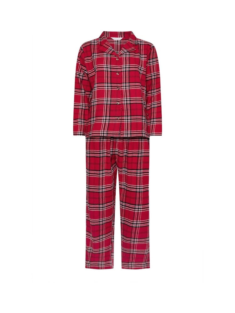 PixieGirl Petite Red 100% Cotton Check Pyjamas Set - Image 5 of 5
