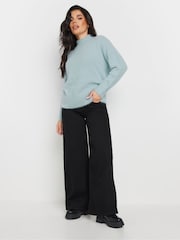 PixieGirl Petite Blue Fluffy Crew Neck Jumper - Image 2 of 6