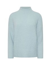 PixieGirl Petite Blue Fluffy Crew Neck Jumper - Image 6 of 6