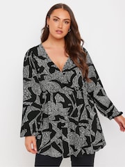 Yours Curve Long Sleeve Wrap Top - Imagen 1 de 5