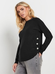 PixieGirl Petite Black Side Button Jumper - Image 1 of 5