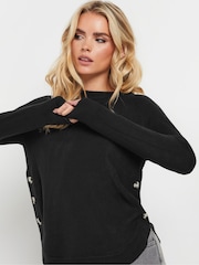 PixieGirl Petite Black Side Button Jumper - Image 4 of 5