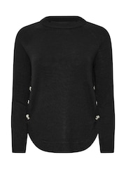 PixieGirl Petite Black Side Button Jumper - Image 5 of 5