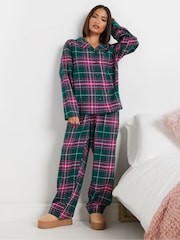 PixieGirl Petite Pink 100% Cotton Check Pyjamas Set - Image 5 of 6