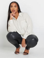 Yours Curve White Diamante Trickle Sleeve Shirt - Image 1 of 5