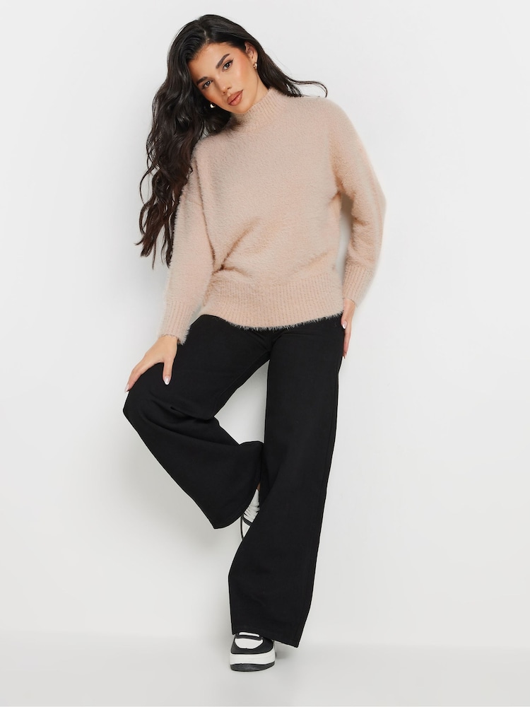 PixieGirl Petite Pink Fluffy Crew Neck Jumper - Image 2 of 5