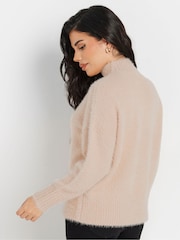 PixieGirl Petite Pink Fluffy Crew Neck Jumper - Image 3 of 5