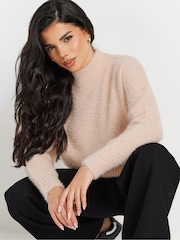 PixieGirl Petite Pink Fluffy Crew Neck Jumper - Image 4 of 5