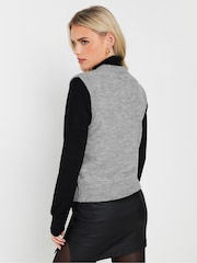 PixieGirl Petite Grey Cable Knit Vest Top - Image 3 of 5