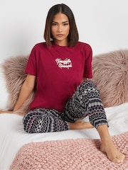 طقم بيجامة قطن 100% بكُم قصير وأساور كاحل مزيّنة بأشكال هندسية ملونة من PixieGirl Petite - صورة 2 من 5