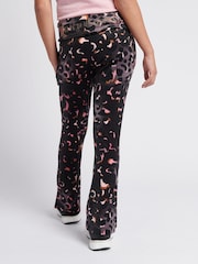 Juicy Couture Black Girls Velour Leopard Print Deep Waistband Joggers - Image 3 of 9