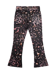 Juicy Couture Black Girls Velour Leopard Print Deep Waistband Joggers - Image 7 of 9