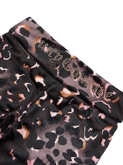 Juicy Couture Black Girls Velour Leopard Print Deep Waistband Joggers - Image 9 of 9