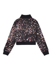 Juicy Couture Black Girls Velour Leopard Print Zip Thru Jacket - Image 5 of 6