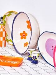 Oliver Bonas Multi Ceramic Flower Salad Bowl - Image 1 of 4