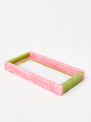 Oliver Bonas Pink Resin Colour Block Storage Tray - Image 1 of 3