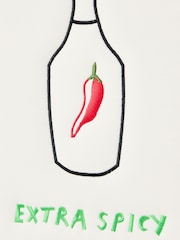 Oliver Bonas Multi Extra Spicy Embroidered Framed Wall Art - Image 3 of 4