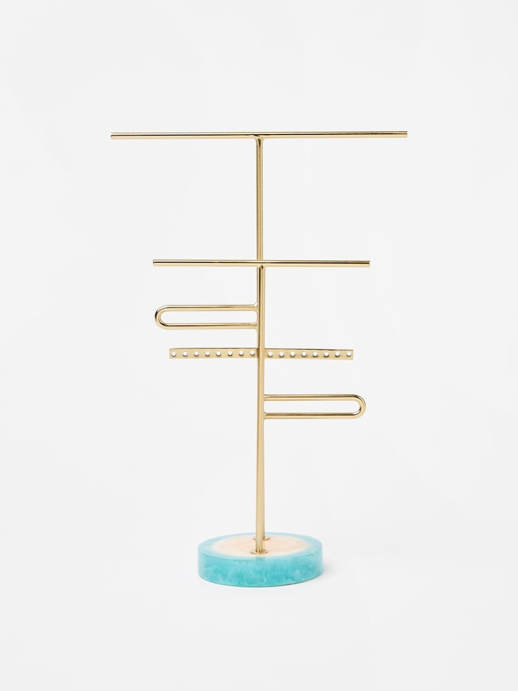 Oliver Bonas Blue Resin Gold Jewellery Stand - Image 1 of 4