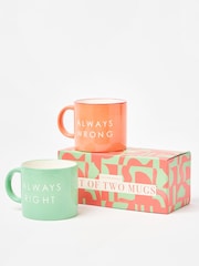 Oliver Bonas Multi Always Right Always Wrong Mugs Set of Two - Image 1 of 3