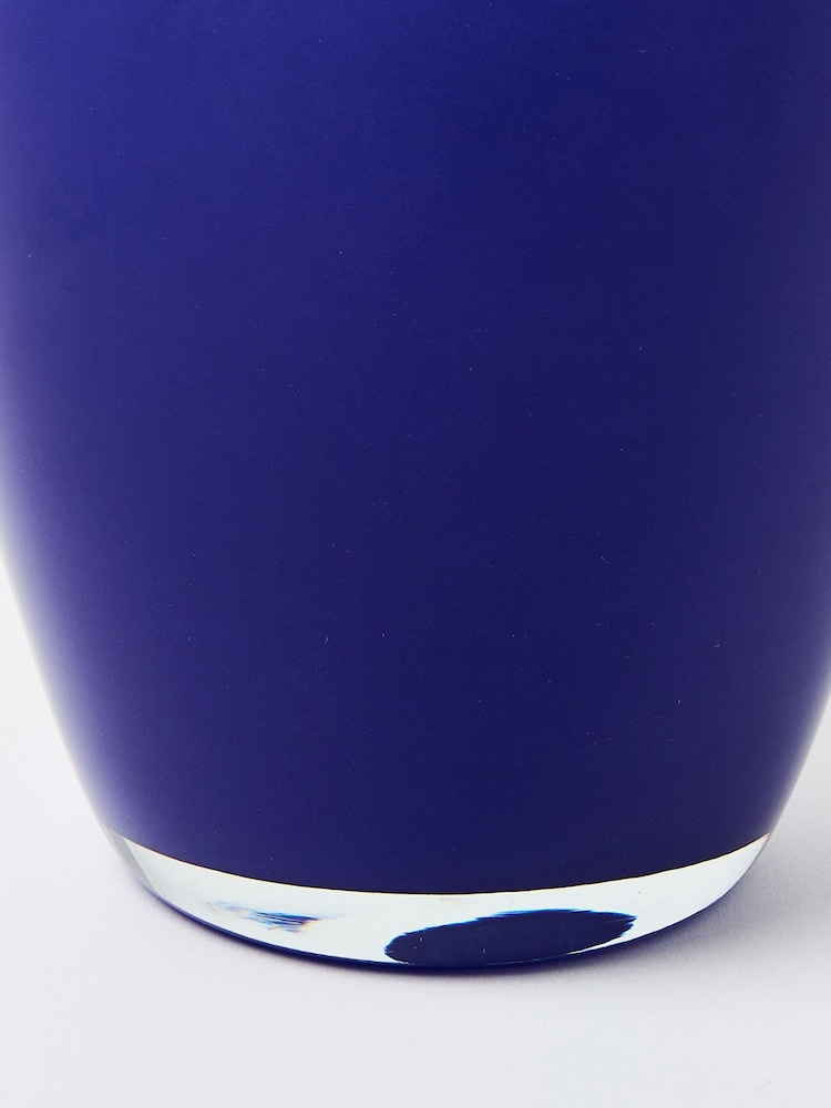 Oliver Bonas Blue Sibilo Pleated Glass Vase - Image 4 of 4