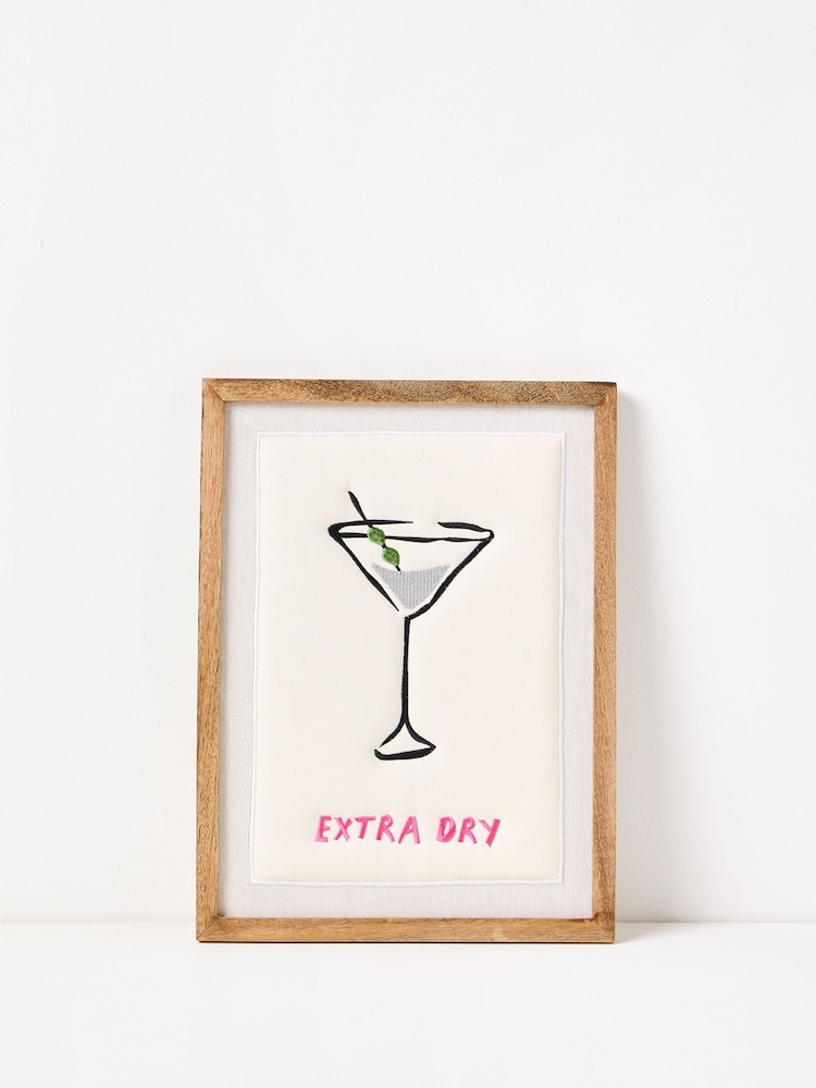 Oliver Bonas Multi Extra Dry Embroidered Framed Wall Art - Image 1 of 4