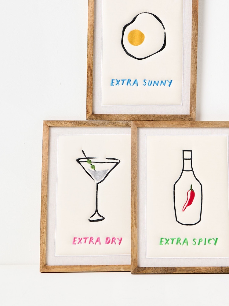 Oliver Bonas Multi Extra Dry Embroidered Framed Wall Art - Image 4 of 4