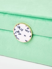 Oliver Bonas Green Velvet Curved Jewellery Box Medium - Image 4 of 4