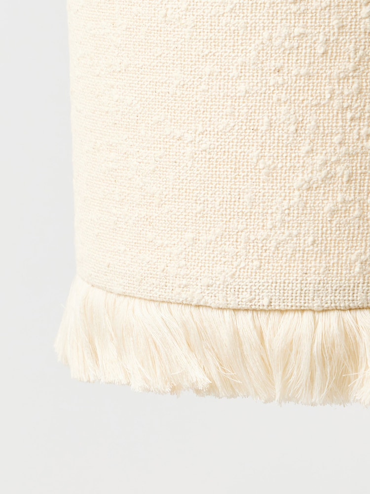 Oliver Bonas Multi Alma Boucle & Tassel Drum Pendant Lamp Shade Small - Image 3 of 3