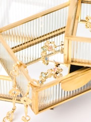 Oliver Bonas Gold Glass Swivel Tiered Jewellery Box - Image 4 of 4