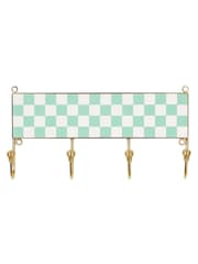 Oliver Bonas Green Chequerboard Resin Multi Wall Storage Hook - Image 2 of 4
