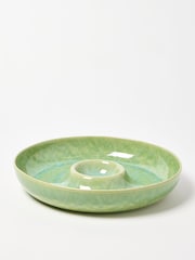 Oliver Bonas Green Kela Ceramic Chip & Dip Serving Bowl - Image 2 of 4
