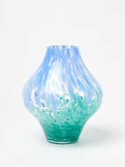 Oliver Bonas Blue Danza Speckle Glass Vase - Image 2 of 4