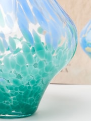 Oliver Bonas Blue Danza Speckle Glass Vase - Image 4 of 4
