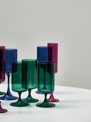 Oliver Bonas Set of 4 Green Bibi Glass Tumblers - Image 1 of 4