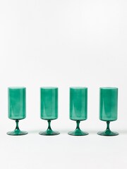Oliver Bonas Set of 4 Green Bibi Glass Tumblers - Image 3 of 4