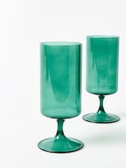 Oliver Bonas Set of 4 Green Bibi Glass Tumblers - Image 4 of 4