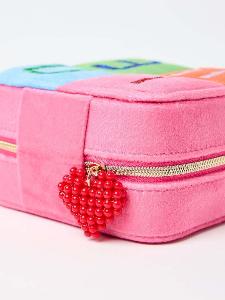 Oliver Bonas Square Love Embroidered Patchwork Square Jewellery Box - Image 4 of 4