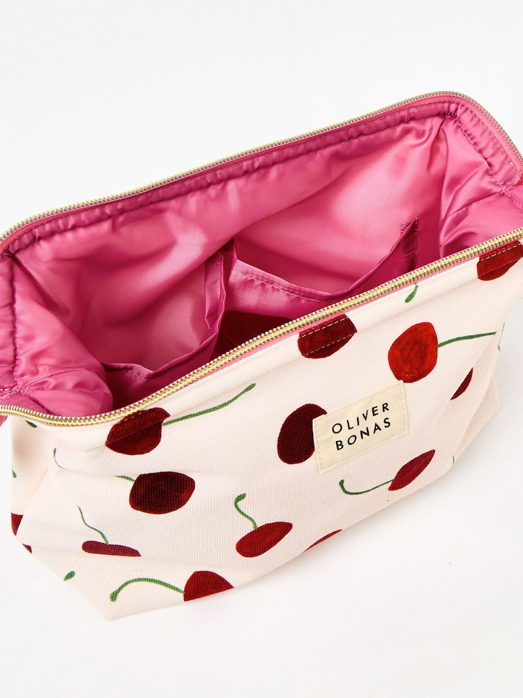 Oliver Bonas Red Cherries Make Up Bag - Image 2 of 4 Oliver Bonas Red Cherries Make Up Bag - Image 2 of 4