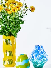 Oliver Bonas Yellow Mkali Swirl Glass Vase - Image 1 of 4