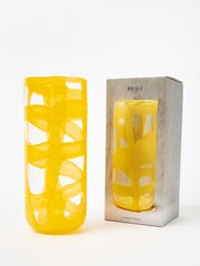 Oliver Bonas Yellow Mkali Swirl Glass Vase - Image 3 of 4