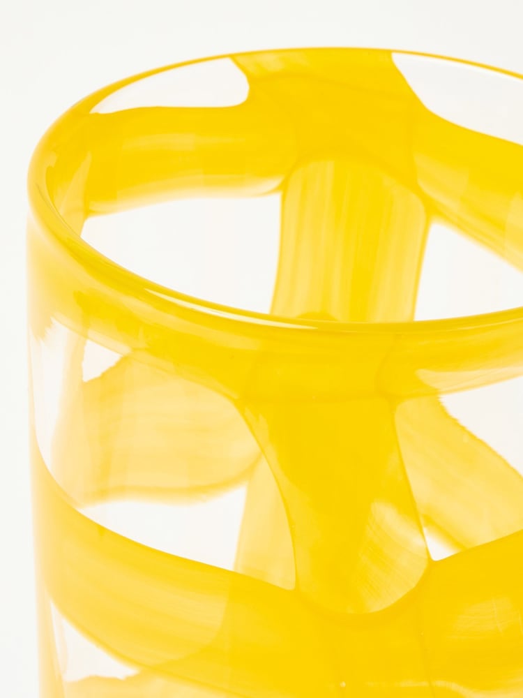Oliver Bonas Yellow Mkali Swirl Glass Vase - Image 4 of 4 Oliver Bonas Yellow Mkali Swirl Glass Vase - Image 4 of 4