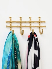 Oliver Bonas Gold Bamboo Metal Wall Storage Hooks - Image 1 of 4
