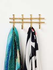 Oliver Bonas Gold Bamboo Metal Wall Storage Hooks - Image 4 of 4