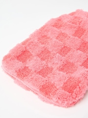 Oliver Bonas Pink Chequerboard Faux Fur Hot Water Bottle - Image 3 of 4