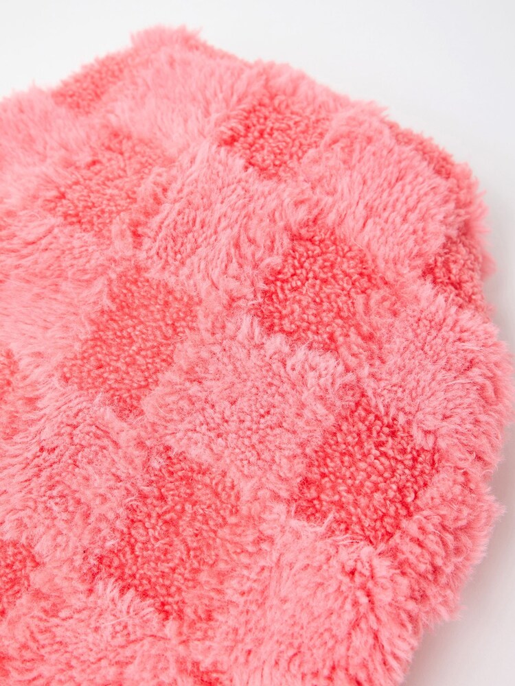 Oliver Bonas Pink Chequerboard Faux Fur Hot Water Bottle - Image 4 of 4 Oliver Bonas Pink Chequerboard Faux Fur Hot Water Bottle - Image 4 of 4