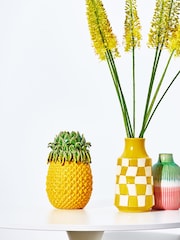 Oliver Bonas Yellow Ceramic Pineapple Vase - Image 1 of 4