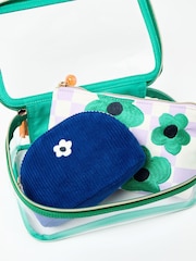 Oliver Bonas Multi Flower Chequerboard Make Up Bags Set of Three - Image 3 of 4