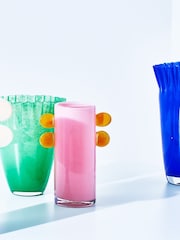 Oliver Bonas Pink Sorriso Glass Vase - Image 1 of 4