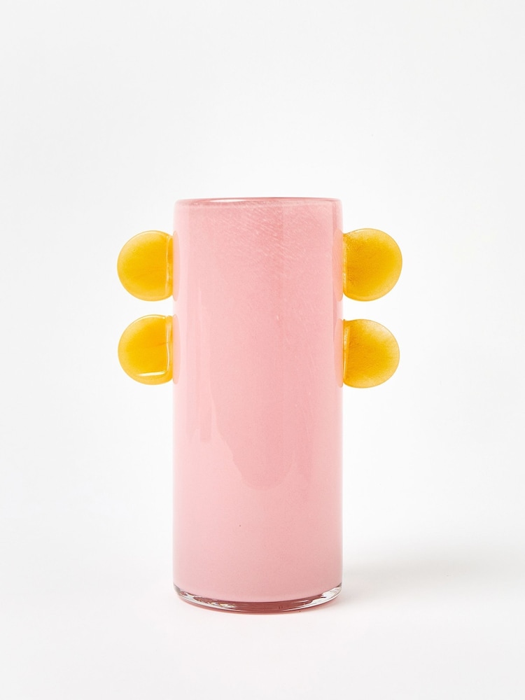 Oliver Bonas Pink Sorriso Glass Vase - Image 2 of 4 Oliver Bonas Pink Sorriso Glass Vase - Image 2 of 4