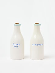 Oliver Bonas Multi Ceramic Olive Oil & Vinegar Bottles Set of 2 - Image 1 of 4